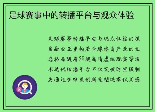 足球赛事中的转播平台与观众体验